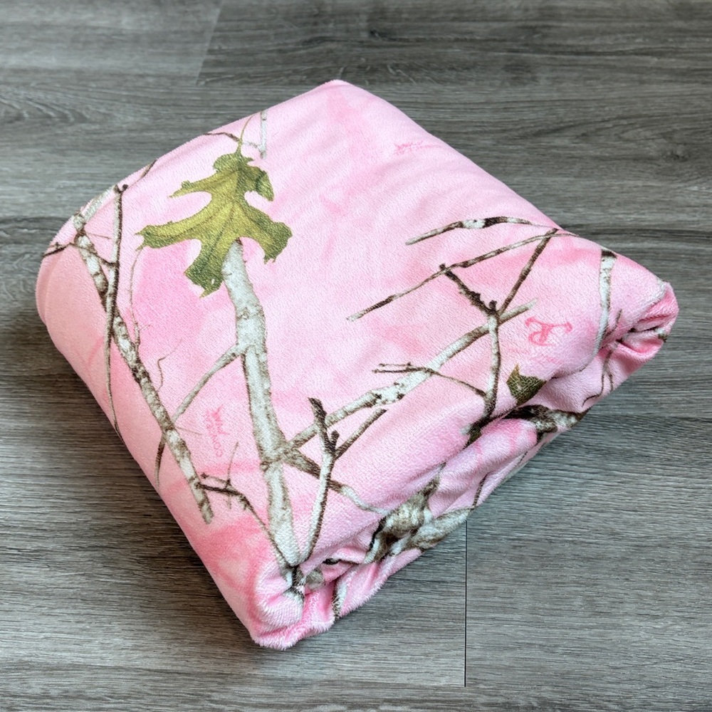 Bass Pro Shops pink camo baby blanket